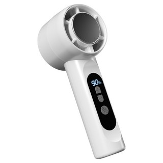 지파워 급속 냉각 에어컨 아이스터보 쿨러팬 무선 휴대용 손선풍기, SRS05, 화이트