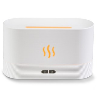 aibo 火焰光影 USB超音波 靜音水氧香薰機 180ml, 貝殼白, OO-N22X8