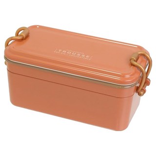 Sabu 日本製 TROUSSE北歐風鎖扣雙層微波大容量便當盒 725ml, 赤陶色, 1個