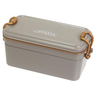 Sabu 日本製 TROUSSE北歐風鎖扣雙層微波大容量便當盒 725ml, 霧灰色, 1個