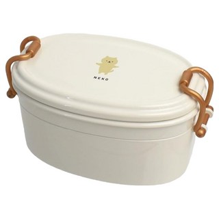 Sabu 日本製 MOOMOO可愛復古雙層可微波鎖扣便當盒 610ml, 1個, 牛奶貓