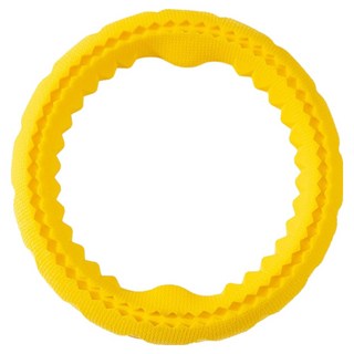 파스텔펫 반려동물 터그 프리스비 링장난감, 옐로우, 1개