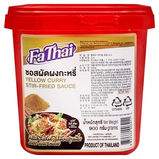 FaThai F Plus 黃咖哩炒蟹用拌炒醬, 1個, 900g