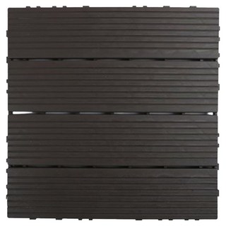 園藝大王 PVC塑膠地板自鋪 戶外陽台拼接地板 T0080, 1個, 咖啡色