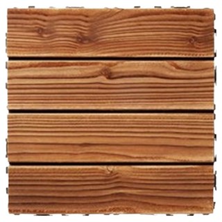 園藝大王 碳化木地板自鋪 戶外陽台拼接地板 耐用款 T0081, 1個, 木頭