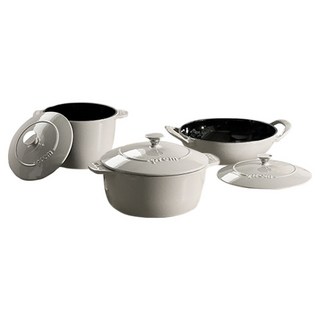 프렘 무쇠냄비 세트 3개, 라이트그레이, 아이언팟 20cm + 미니웍 22cm + 라이스팟 18cm, 1세트