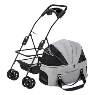 寵物推車 可分離設計/捷運可, 1台, 灰色
