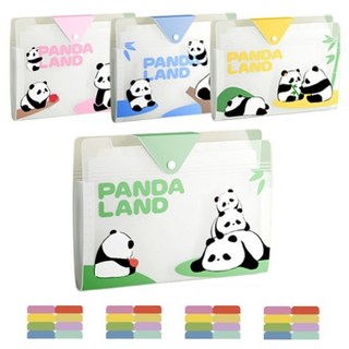 윰스 똑딱이 팬더 오르간 12칸 A4 서류 정리함, 혼합색상, 4개