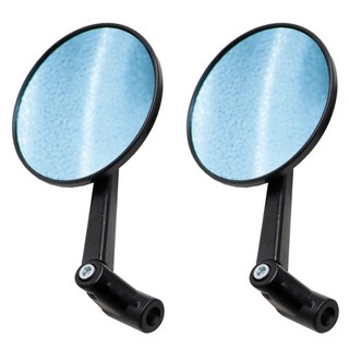 Wind Protective 風之守護 機車後照鏡 碳纖圓鏡, 藍鏡 黑色, 2個