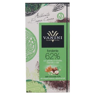 義大利 VANINI 榛果焦糖海鹽黑巧克力 62%, 100g, 1個