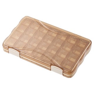 小麥購物 藥盒分裝盒 28格 L813, 1個, 咖色