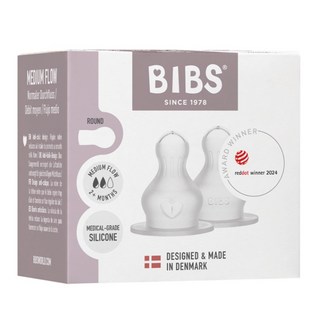 BIBS 標口奶瓶矽膠奶嘴 2個, 1盒, 2個月 中流速