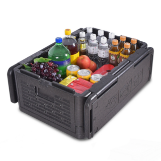 TOP&TOP 超輕量霸王折疊保溫箱, 黑色, 60L