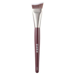 點胭脂 繁花似錦壹壹零 魚尾粉底刷, 霧銀色 + 深紅色, 1支