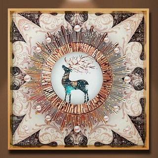 命運好好玩 珠光財寶金鹿晶鑽畫 8109584, 大地色, 1個