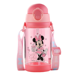 Disney 迪士尼 兒童 吸管式/直飲式 兩用背帶水壺, 1個, 520ml, 米妮