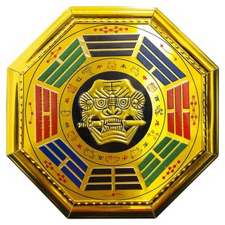 財神小舖 鎮宅避邪 獅咬劍八卦鎮 FA-3307-3 中(16cm), 金色, 1個