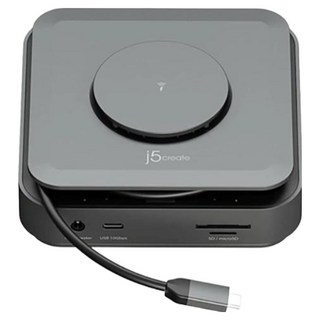 j5create 凱捷國際 USB-C PD3.1 雙4K無線充電多功能擴充基座 JCD3199, 1個, 灰黑色