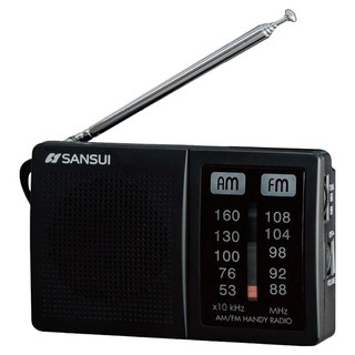 SANSUI 山水 AM FM 2波段口袋型收音機, SRO-RV1531, 黑色