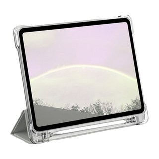rorentech iPad 鉛筆收納智慧保護套, 暖灰色, 1個