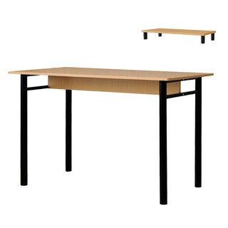 HOPMA 合馬家具 精選工作桌 + 螢幕架組合 E-D227NA-R1, 黃木紋色