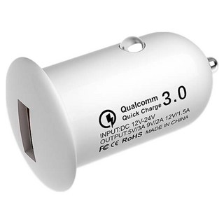 E Store QC3.0 車用充電器, E-QC-1, 白色