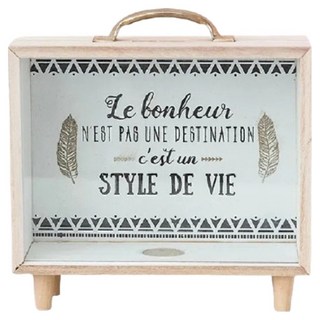 木質存錢筒 撲滿 長款, 顏色隨機, 1個