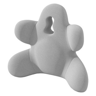 人體工學護背透氣記憶棉腰靠墊, 淺灰色