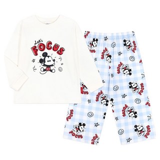 mollimelli friends 兒童款迪士尼米奇Focus格紋居家服上下套裝