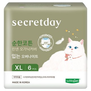 secretday 溫和棉亞麻褲型衛生棉, XL, 1個, 6件