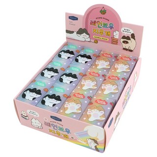 PINKFOOT 貓貓彩虹橡皮擦 2種 x 18入組, 1套, 混合顏色