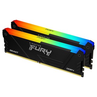 Kingston 金士頓 FURY Beast RGB DDR4 3600 32GB 16GB x 2 PC 記憶體 超頻 黑色, 2個, KF436C18BB2AK2/32