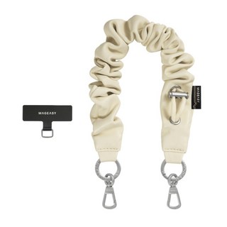 MAGEASY Scrunchie Wrist Strap 手腕掛繩掛繩片組, 皮革白, 1組