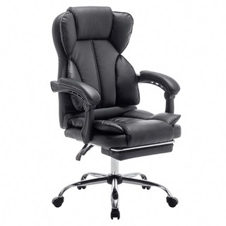 E-home Salton 索爾頓 尊爵PU高背扶手電腦椅 BHS005A-blk, 黑色