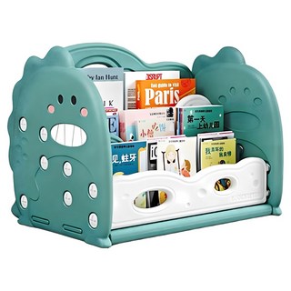 lilikoko 哩哩摳摳 恐龍桌面書架, 綠色, 3層