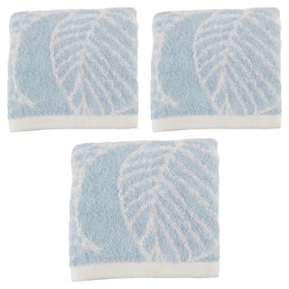 Gemini 双星毛巾 雪之桃中空紗方巾 棉紗, 藍色, 3條