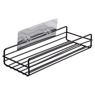 小麥購物 免鑽孔浴室置物架 L2443, 黑色, 1個