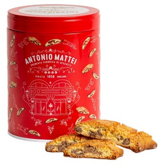 ANTONIO MATTEI 黑巧克力義大利脆餅 紅色鐵盒, 1個, 125g