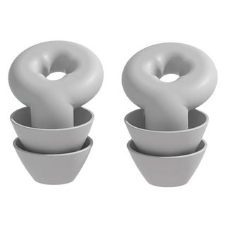 可水洗升級雙層矽膠降噪助眠耳塞 灰色, 1組, 2個