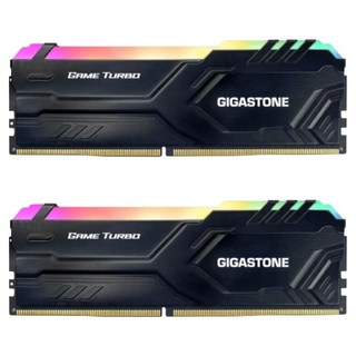 GIGASTONE 立達 GAME TURBO DDR4 3200 RGB 電競超頻 桌上型記憶體 PC專用 16GB 黑色, 2個, D4-3200-16U-2-TURBO