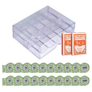 Dassadatcom 克雷壓克力數字籌碼 200片組, 100000 C8, 1套