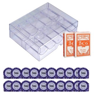 Dassadatcom 克雷壓克力數字籌碼 200片組, 500 C3, 1套