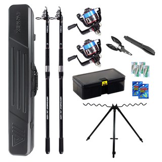 아오맥스 무브먼트 DX 420 원투낚시대 세트, 블랙