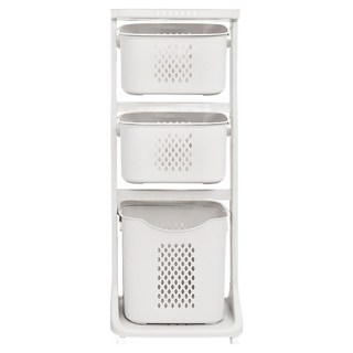 AllULiving 基本款Swing 3層洗衣籃, 白色