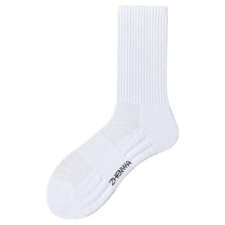 solve living 男款雙層緩衝運動長筒襪, 白色, 5個