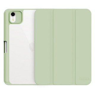 지에스비케이스 아이패드 애플펜슬 수납 클리어 하이브리드 케이스, 민트그린