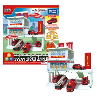 TOMICA T-ARTS KOREA World 3WAY 變形消防局玩具組, 1套, 混合色