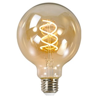 Mellibing DS 愛迪生螺旋燈泡 G95 金色玻璃 LED 4W, 1個, 燈泡色