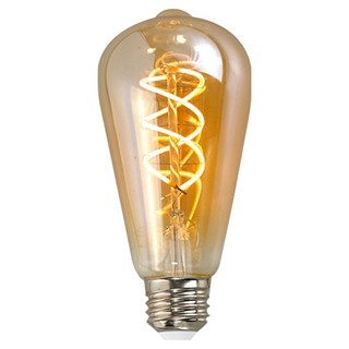 Mellibing DS 愛迪生螺旋燈泡 ST64 金色玻璃 LED 4W, 1個, 燈泡色