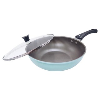 SILWA 西華 不沾炒鍋 湖水藍, 1個, 28cm